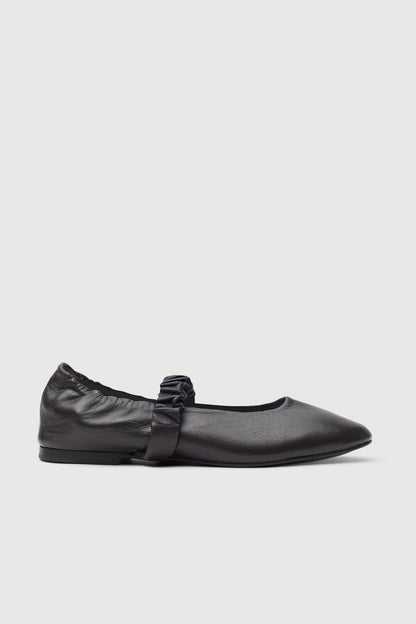 Charlie Ballet Flats in Black Leather Flat shoes AUGUSTA 