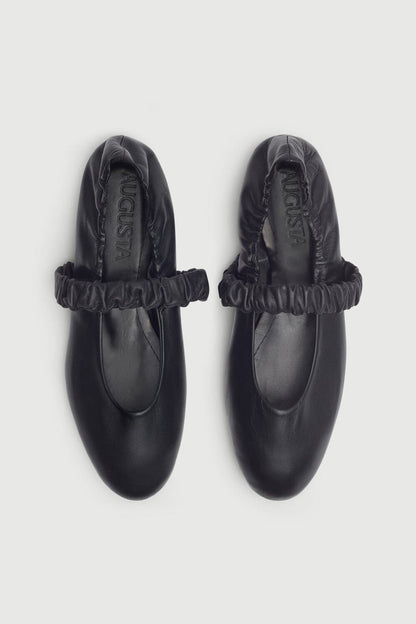 Charlie Ballet Flats in Black Leather Flat shoes AUGUSTA 