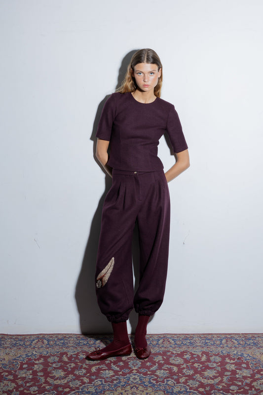 Charlotte Aubergine Pants Trousers Copines 