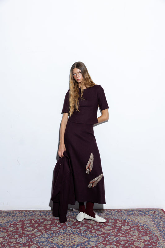 Charlotte Aubergine Skirt Skirts Copines 