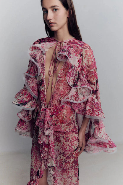 Chiffon Ruffle Cape Foulards & Scarves Juan Vidal 