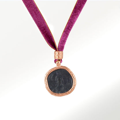Choker Moneda Bizantina Oro Rosa 18k Necklaces Elena Carrera 