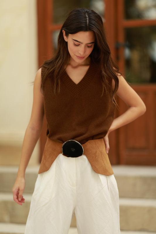 Cinturón Caleta Ante Camel Ágata Natural CINTURONES Ecue 