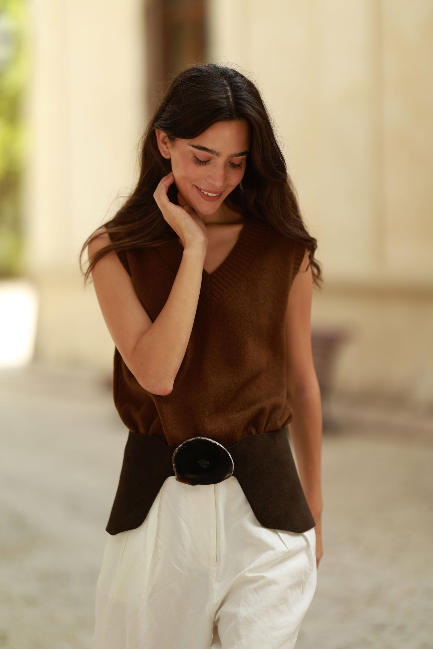 Cinturón Caleta Ante Marrón Ágata Natural Belts Ecue 