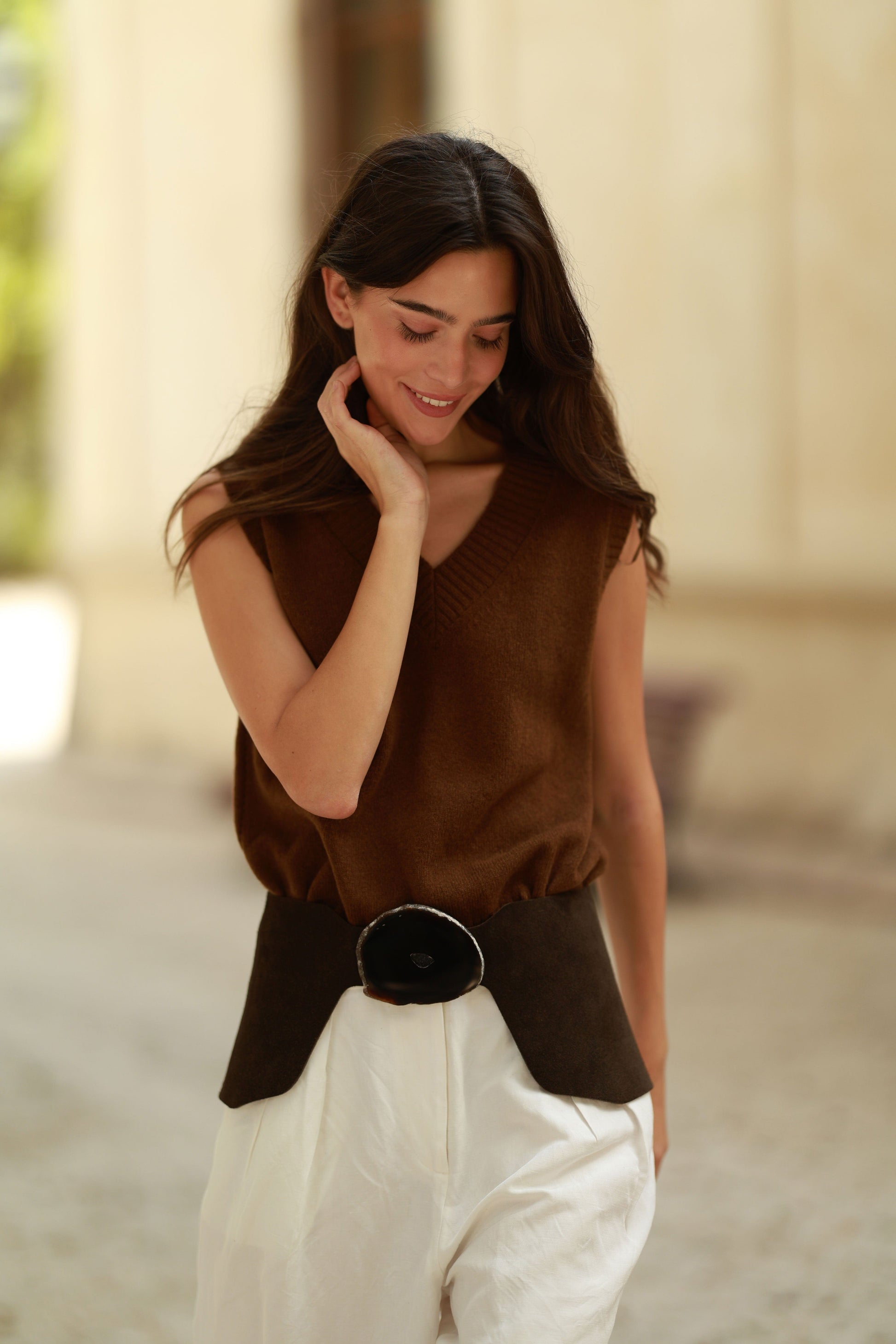 Cinturón Caleta Ante Marrón Ágata Natural Belts Ecue 