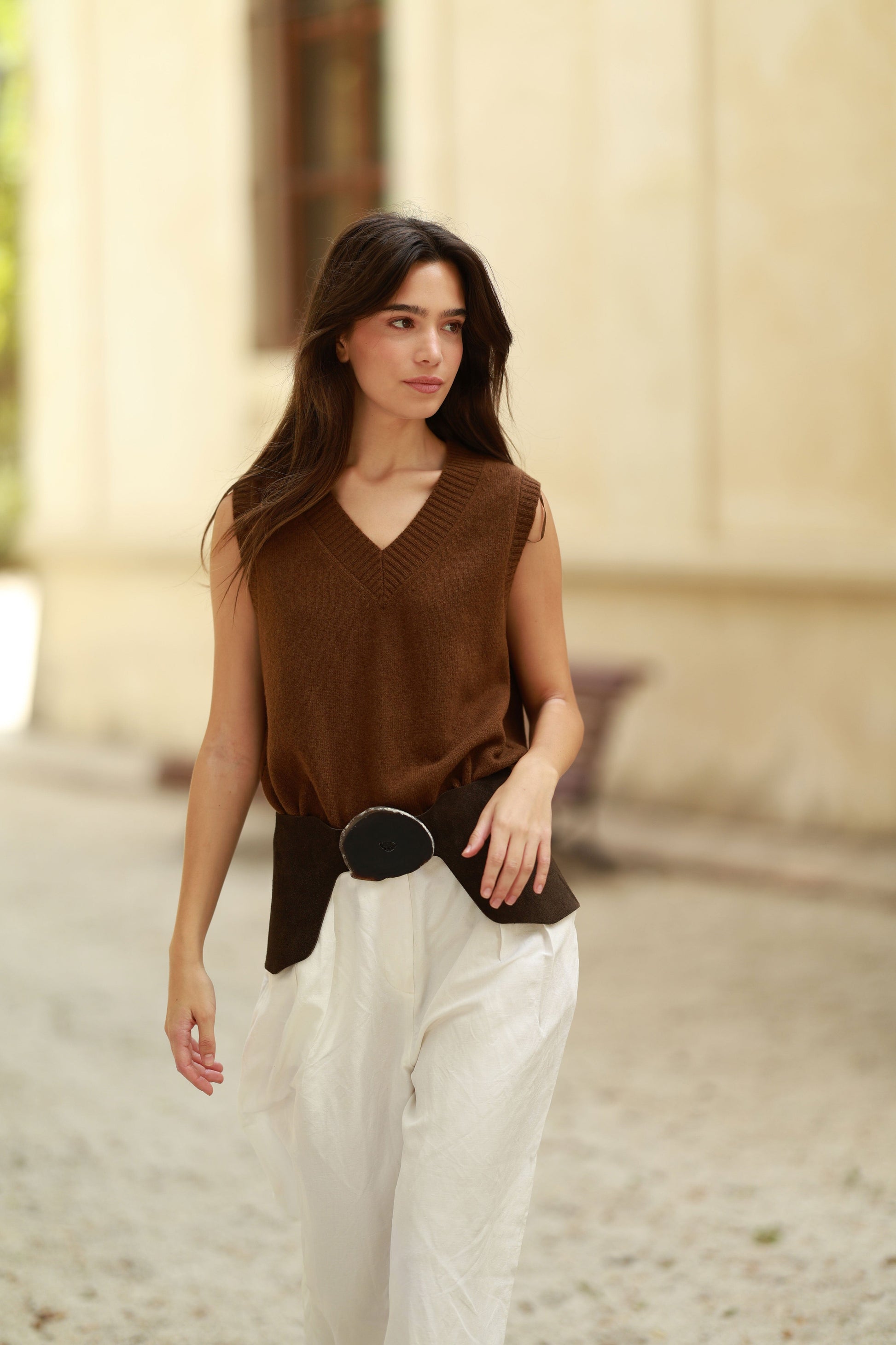 Cinturón Caleta Ante Marrón Ágata Natural Belts Ecue 