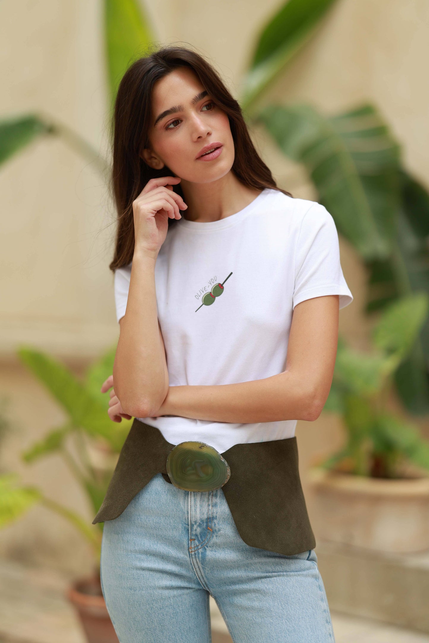 Cinturón Caleta Ante Verde Ágata Verde Belts Ecue 