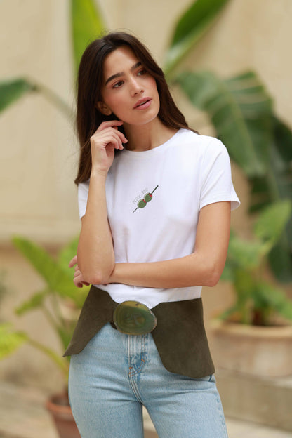 Cinturón Caleta Ante Verde Ágata Verde Belts Ecue 