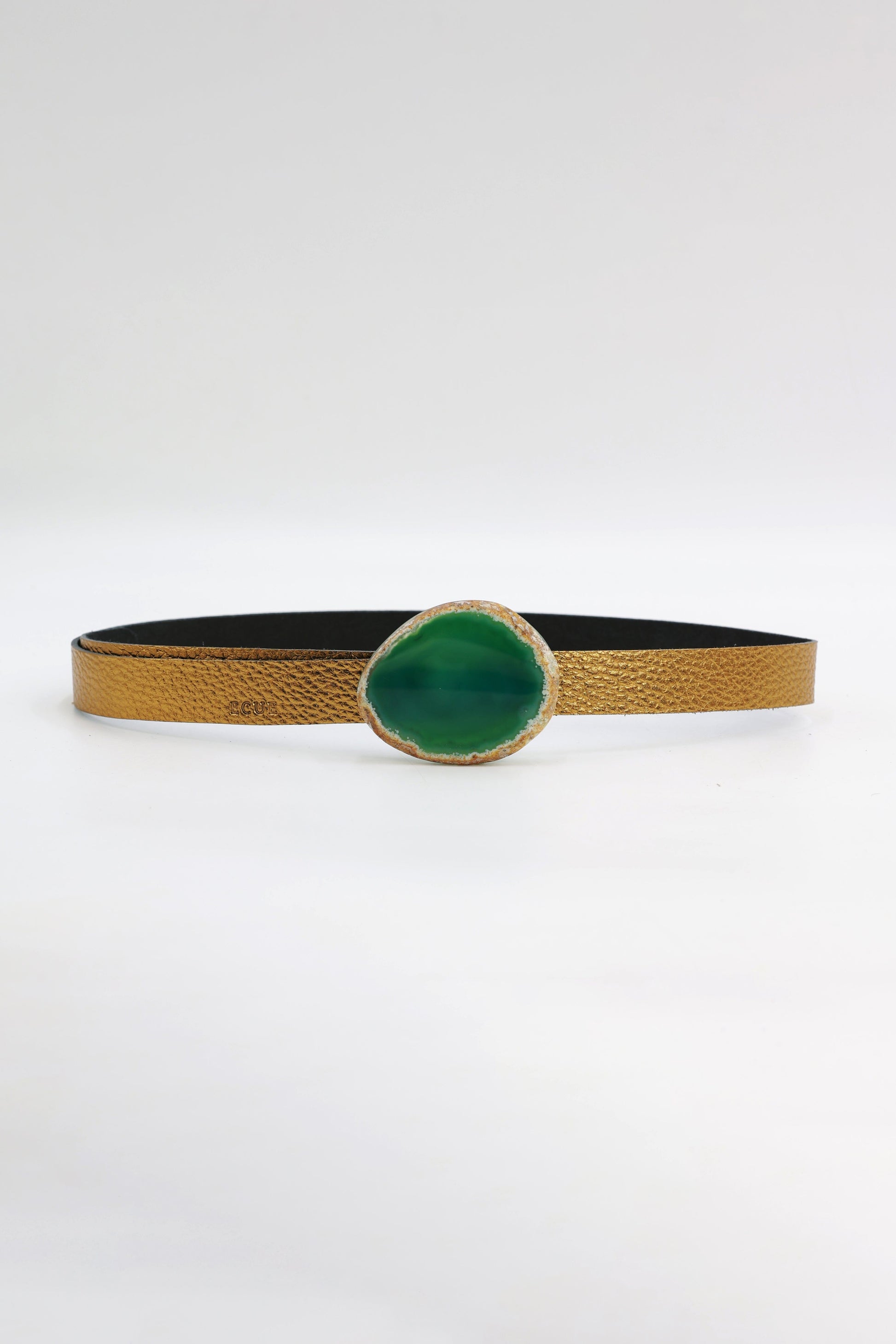 Cinturón Mezzo Dorado - Ágata Verde Belts Ecue 
