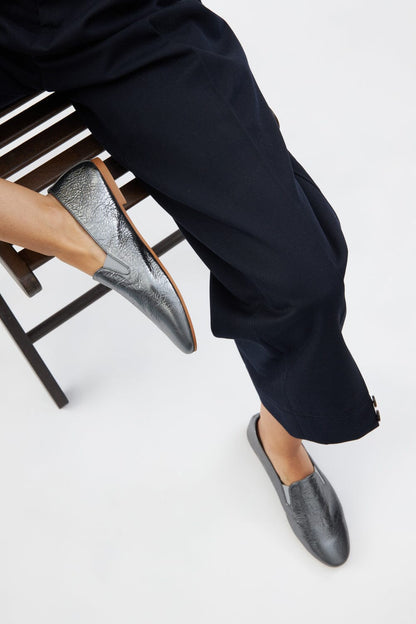 Cleo Loafers in Silver Leather Cleo AUGUSTA 