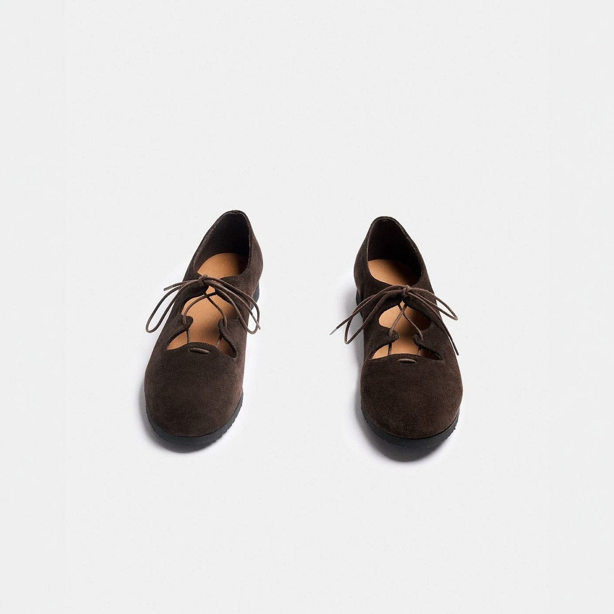 CLETA MARRON OSCURO Flat Shoes Naguisa 