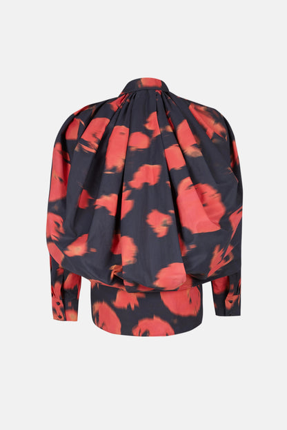 Cocoon Red Printed Shirt Shirts & Blouses PALOMO SPAIN 