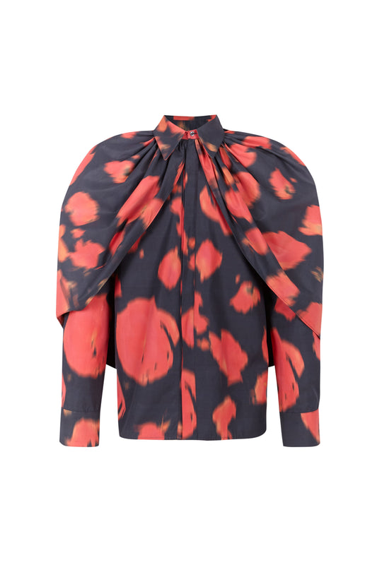 Cocoon Red Printed Shirt Shirts & Tops PALOMO SPAIN 