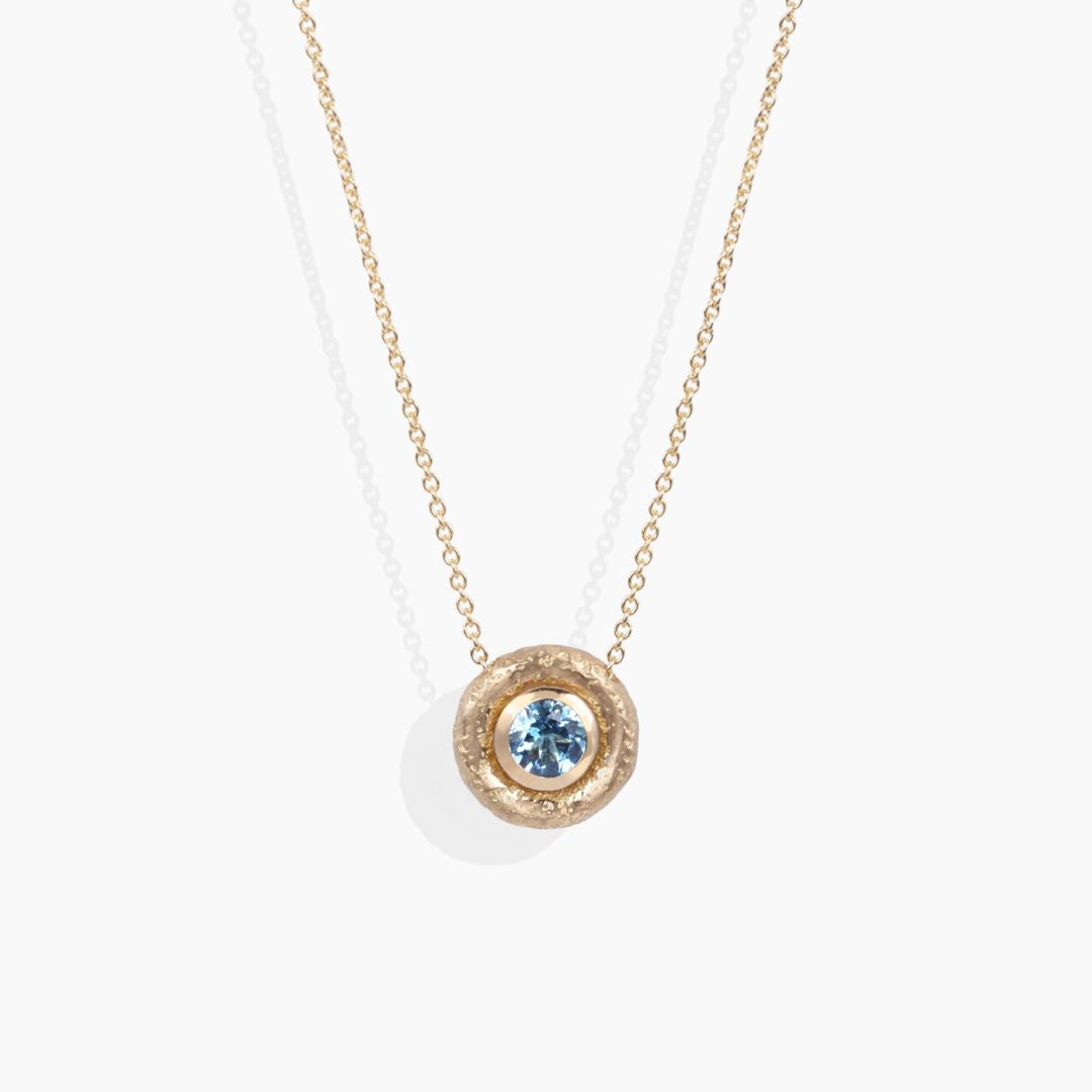 Colgante Bubbles Oro Amarillo Topacio Azul Necklaces Elena Carrera 