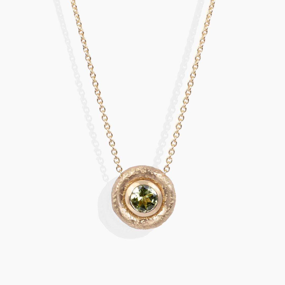 Colgante Bubbles Oro Amarillo Turmalina Verde Rings Elena Carrera 