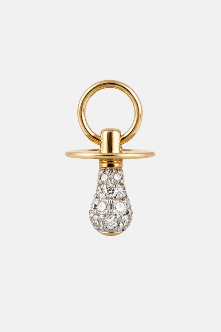 Colgante Chupete 12mm Oro Amarillo 18k con Diamantes Necklaces Elena Carrera 