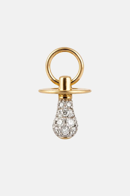 Colgante Chupete 12mm Oro Amarillo 18k con Diamantes Necklaces Elena Carrera 