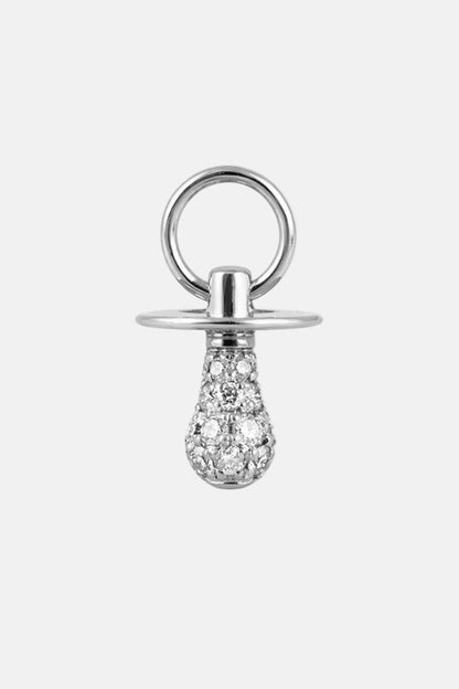 Colgante Chupete 12mm Oro Blanco 18k con Diamantes Necklaces Elena Carrera 