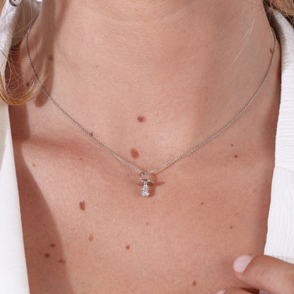 Colgante Chupete 12mm Oro Blanco 18k con Diamantes Necklaces Elena Carrera 