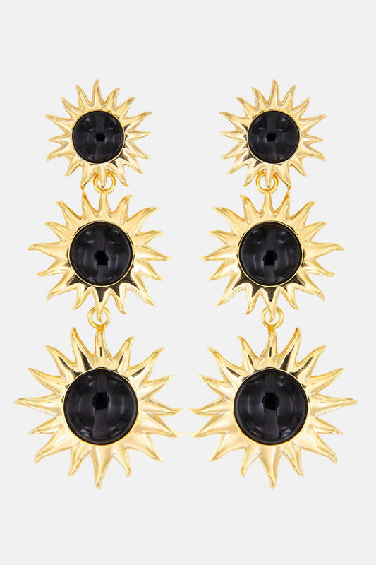Colgantes Sol Fascinante Final Ágata Negra Earrings Coolook 