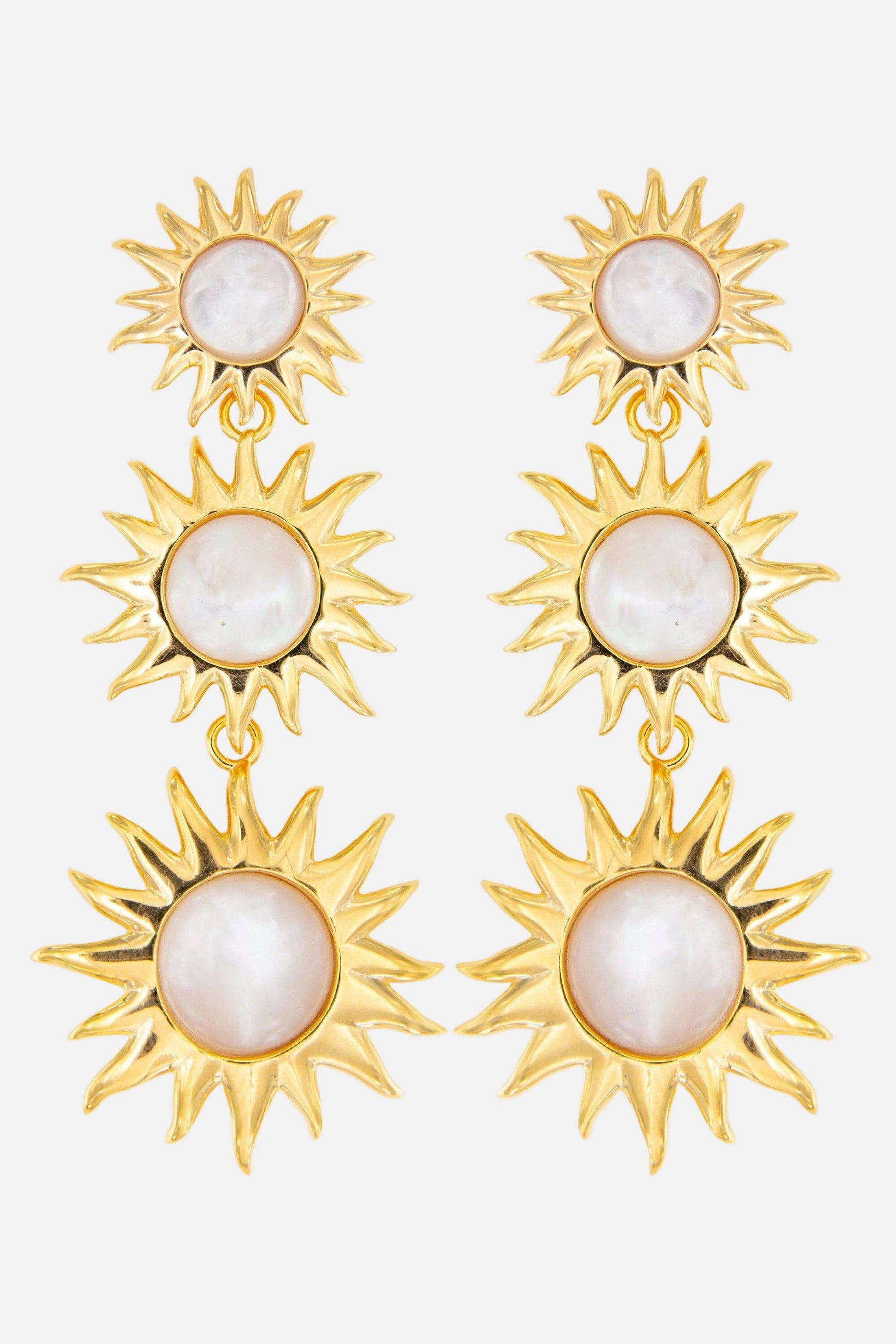 Colgantes Sol Fascinante Final Madreperla Blanca Earrings Coolook 