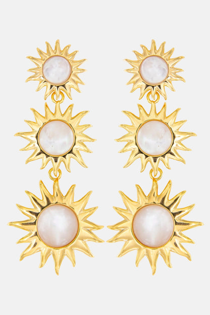 Colgantes Sol Fascinante Final Madreperla Blanca Earrings Coolook 
