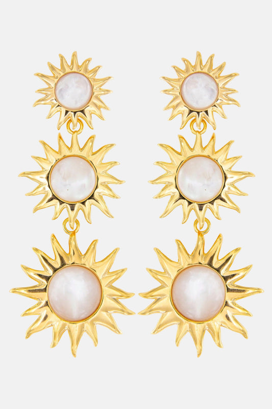 Colgantes Sol Fascinante Final Madreperla Blanca Earrings Coolook 