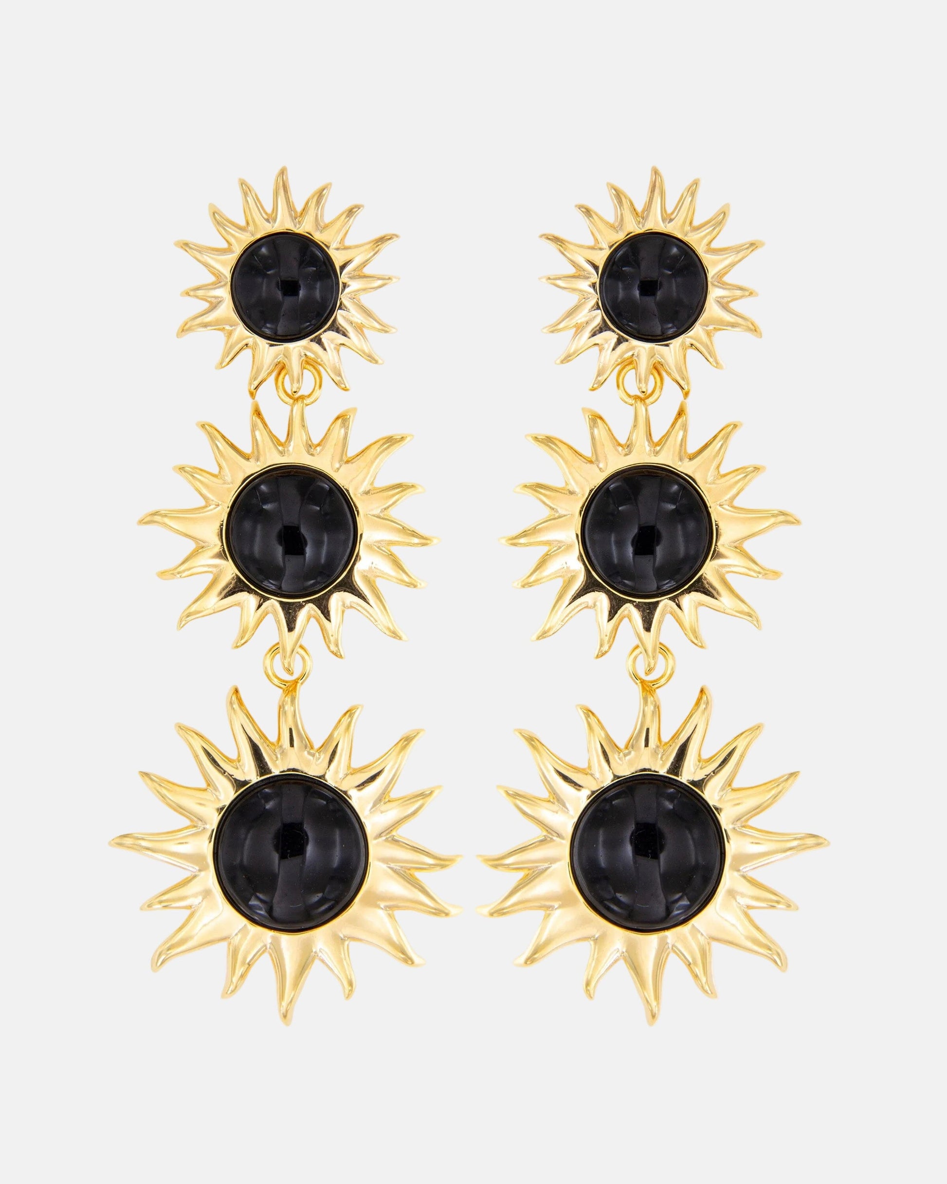 Colgantes Sol Fascinante Intermedio Ágata Negra Earrings Coolook 