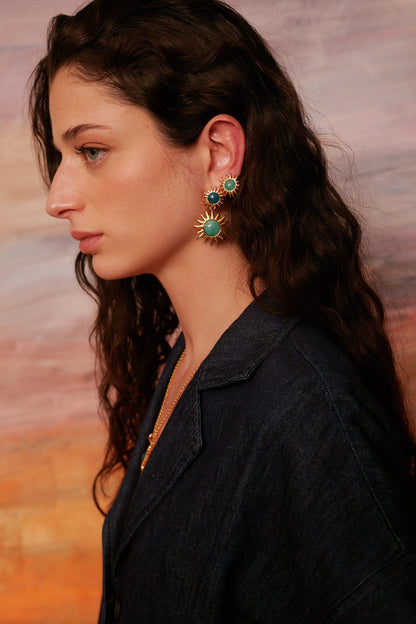 Colgantes Sol Fascinante Intermedio Amazonita Earrings Coolook 