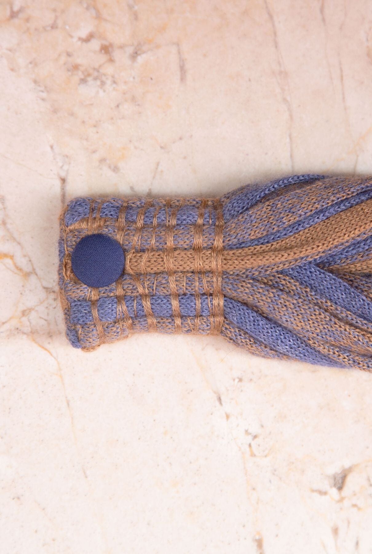 COLLAR CASHMERE/ SEDA AZUL VAQUERO/ CAMEL Foulards & Scarves Victoria de Talhora 