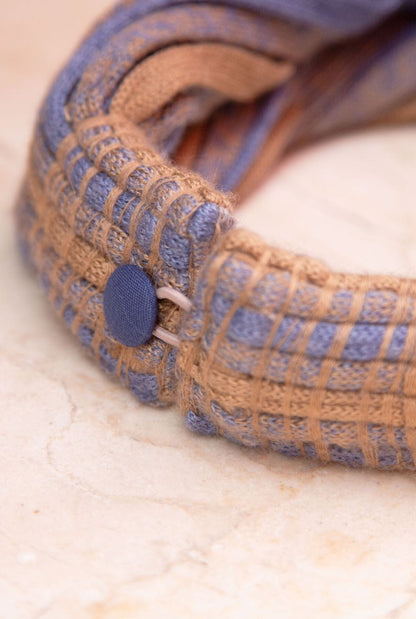 COLLAR CASHMERE/ SEDA AZUL VAQUERO/ CAMEL Foulards & Scarves Victoria de Talhora 