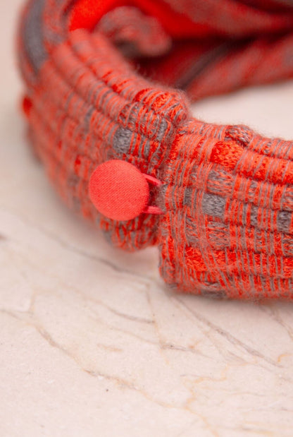 COLLAR CASHMERE/ SEDA NARANJA/ MARRÓN GRIS Necklaces Victoria de Talhora 