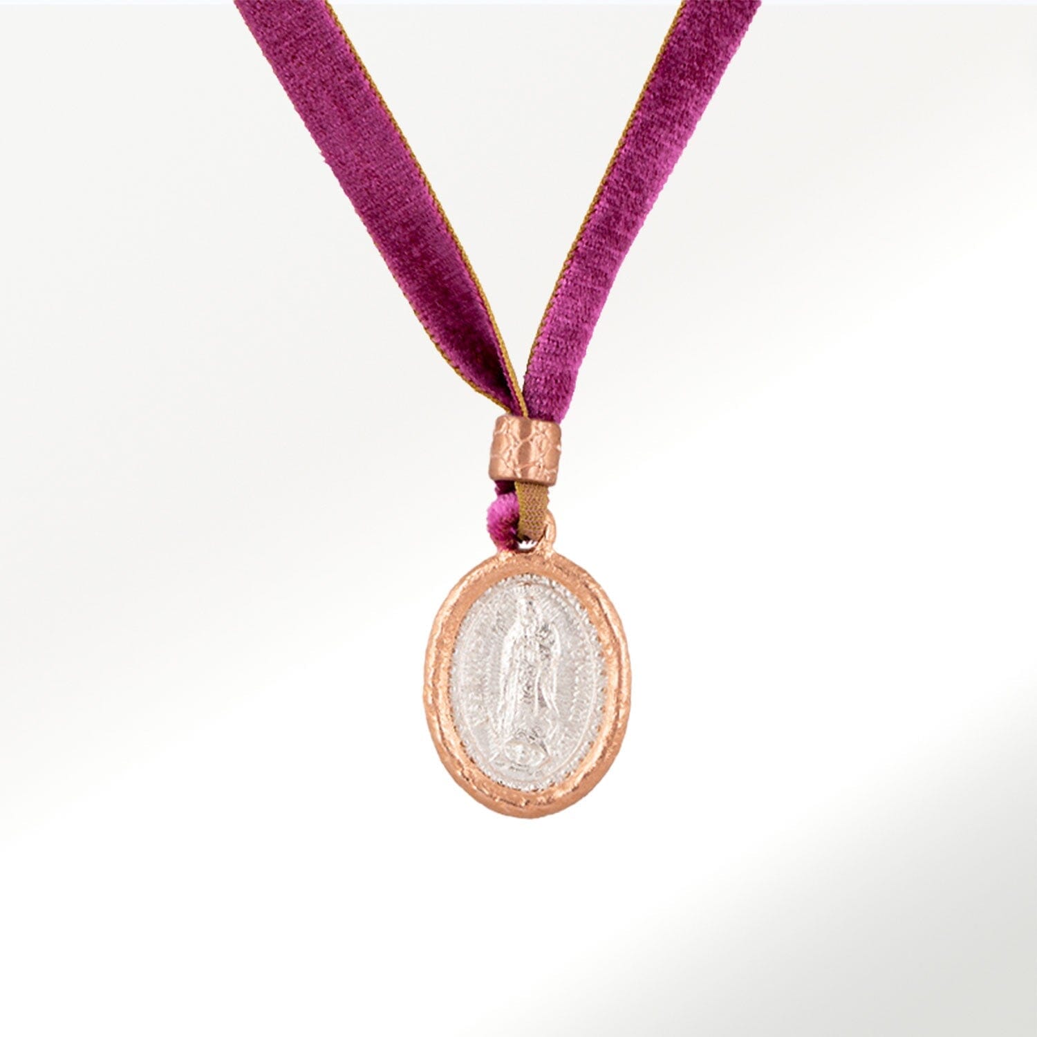 Collar Choker Virgen de Guadalupe Oro Rosa 18k Necklaces Elena Carrera 