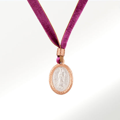 Collar Choker Virgen de Guadalupe Oro Rosa 18k Necklaces Elena Carrera 
