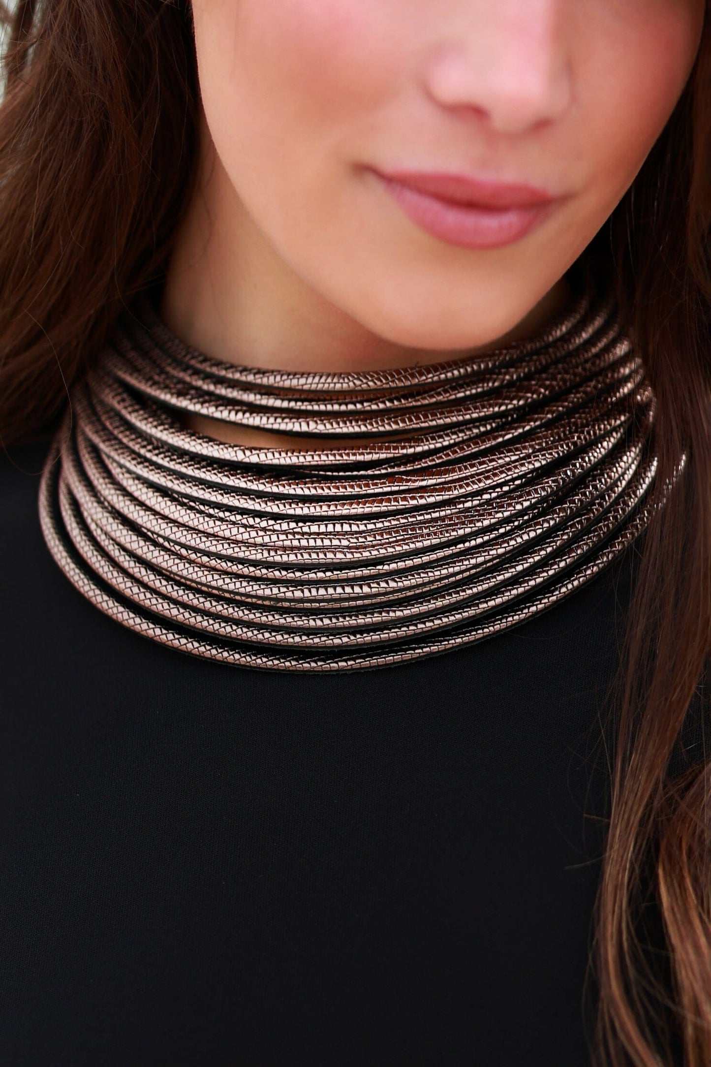Collar Coa Large Plomo Necklaces Ecue 