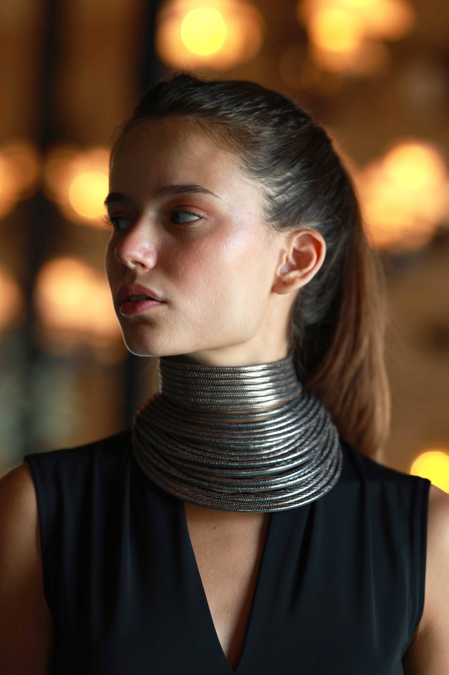 Collar Coa Large Plomo Necklaces Ecue 