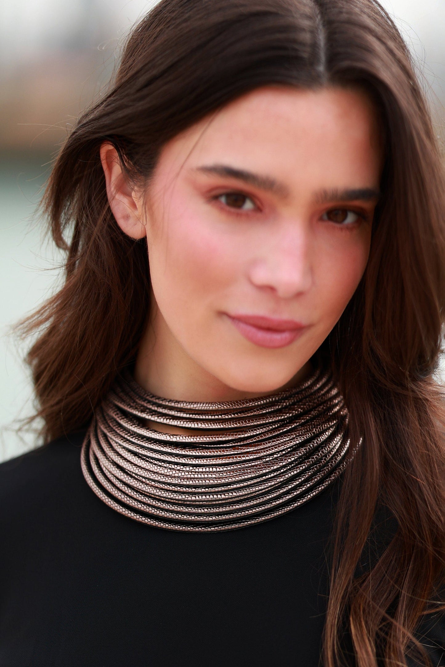 Collar Coa Large Plomo Necklaces Ecue 