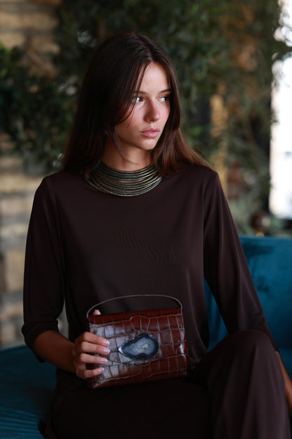 Collar Coa Small Plomo collares Ecue 