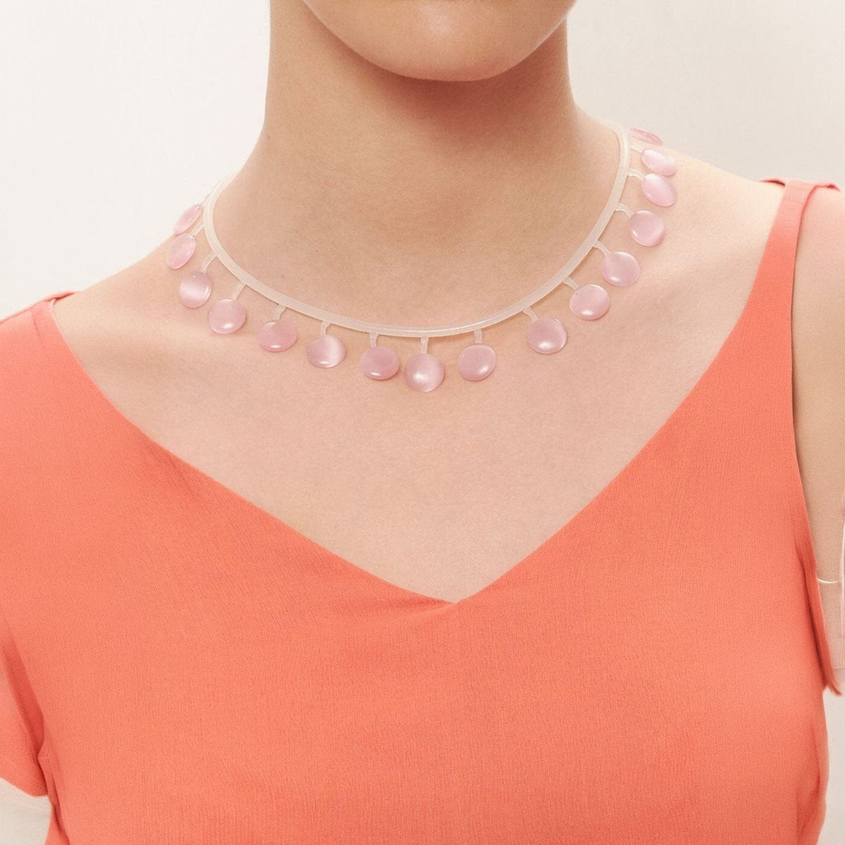 Collar flotante pink Necklaces Joaquin Blanco 