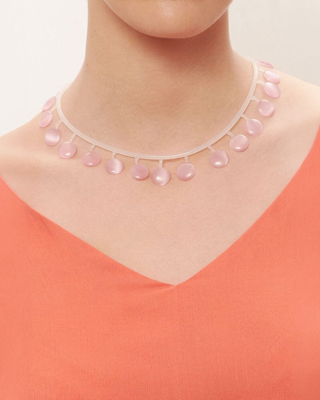 Collar flotante pink Necklaces Joaquin Blanco 