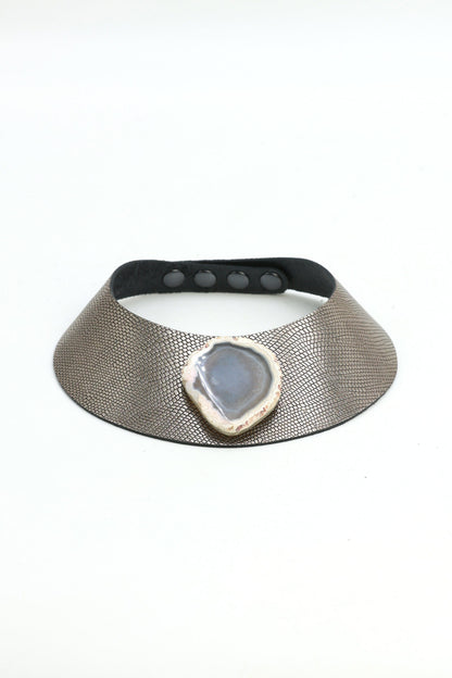 Collar Luz Plomo con Ágata Necklaces Ecue 