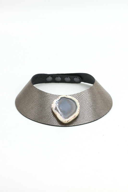 Collar Luz Plomo con Ágata Necklaces Ecue 