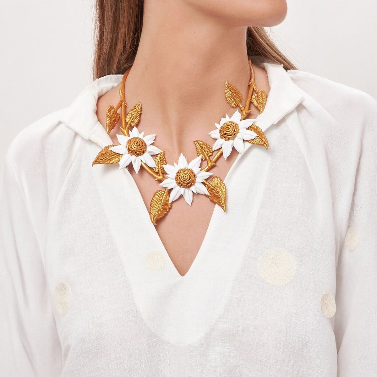 Collar Margaritas (3 flores) Necklaces Joaquin Blanco 