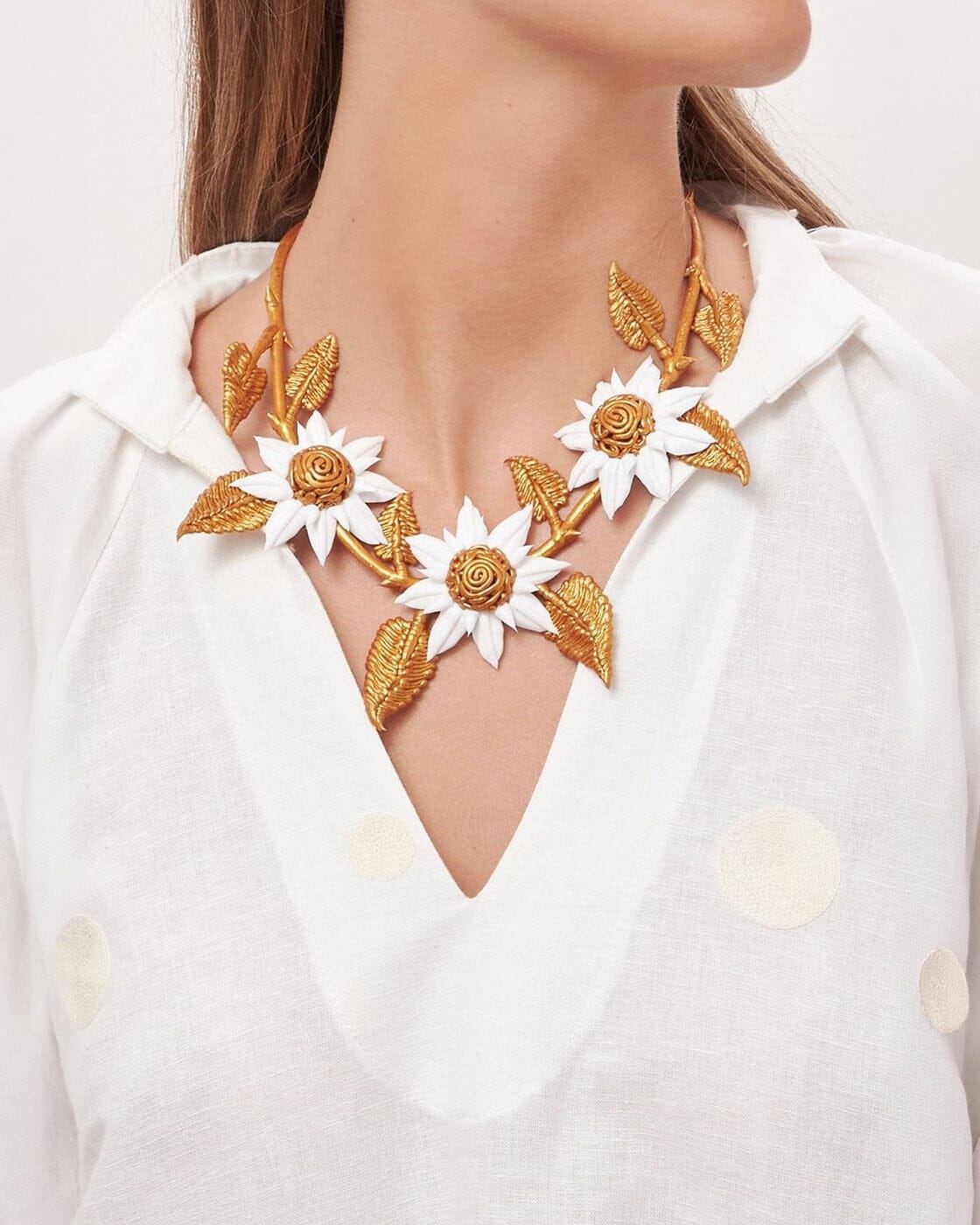 Collar Margaritas (3 flores) Necklaces Joaquin Blanco 