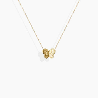 Collar Mariposa Mediana – Oro Amarillo 18k Textura Arena Necklaces Elena Carrera 6mm 