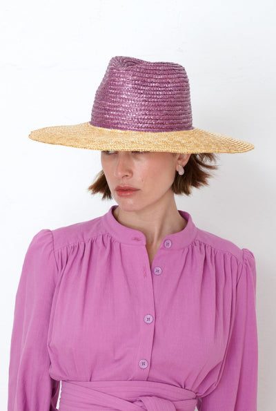 Sombrero copa morada ala natural · Zahati