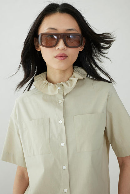 Cotton blouse with ruffle collar Tops and Blouses Tot-Hom 