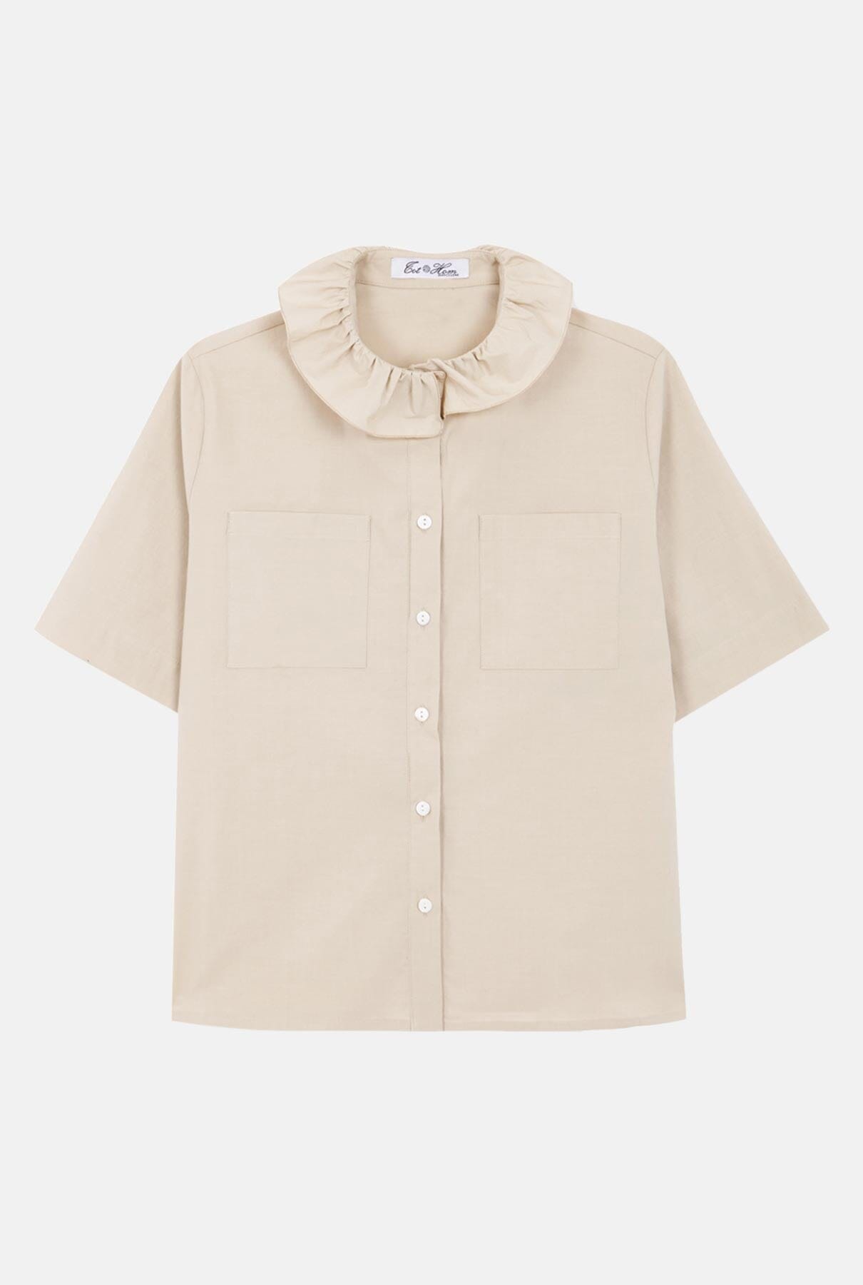 Cotton blouse with ruffle collar Tops and Blouses Tot-Hom 