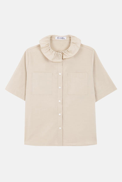 Cotton blouse with ruffle collar Tops and Blouses Tot-Hom 