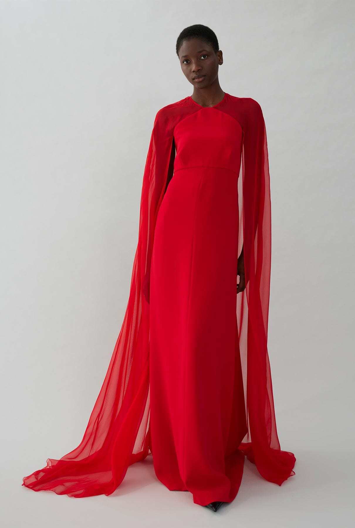 Crepe dress with long tulle sleeves Dresses Tot-Hom 